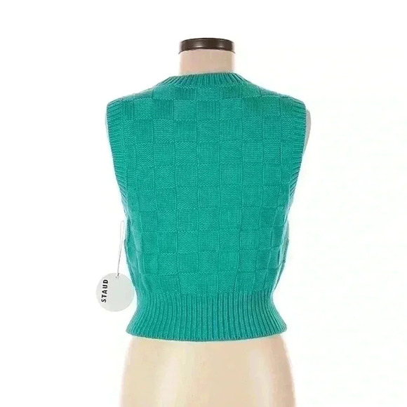STAUD Matching Set Dunes Checkered Mini Skirt Sweater Vest Sleeveless Top M $390 - Picture 8 of 13